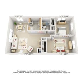  Floor Plan 2 Bedroom